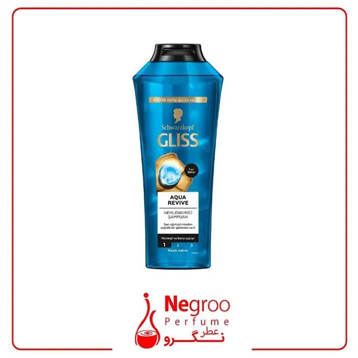 شامپو براق کننده گلیس GLISS مدل Aqua Revive مخصوص موهای خشک و نرمال 400 میل/اورجینال