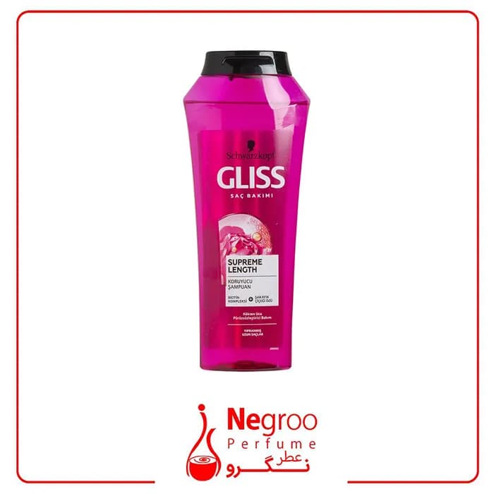 شامپو تقویت کننده مو گلیس GLISS مدل Supreme Length حجم 400 میل/اورجینال
