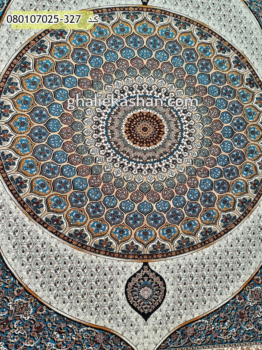 فرش 700 شانه طرح گنبد زمینه کرم کاشان — تصویر ۳