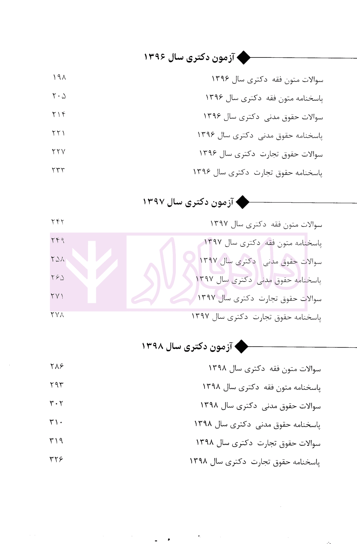 بانک سوالات آزمون دکتری حقوق خصوصی | زارعی و کشاورزیان — تصویر ۴