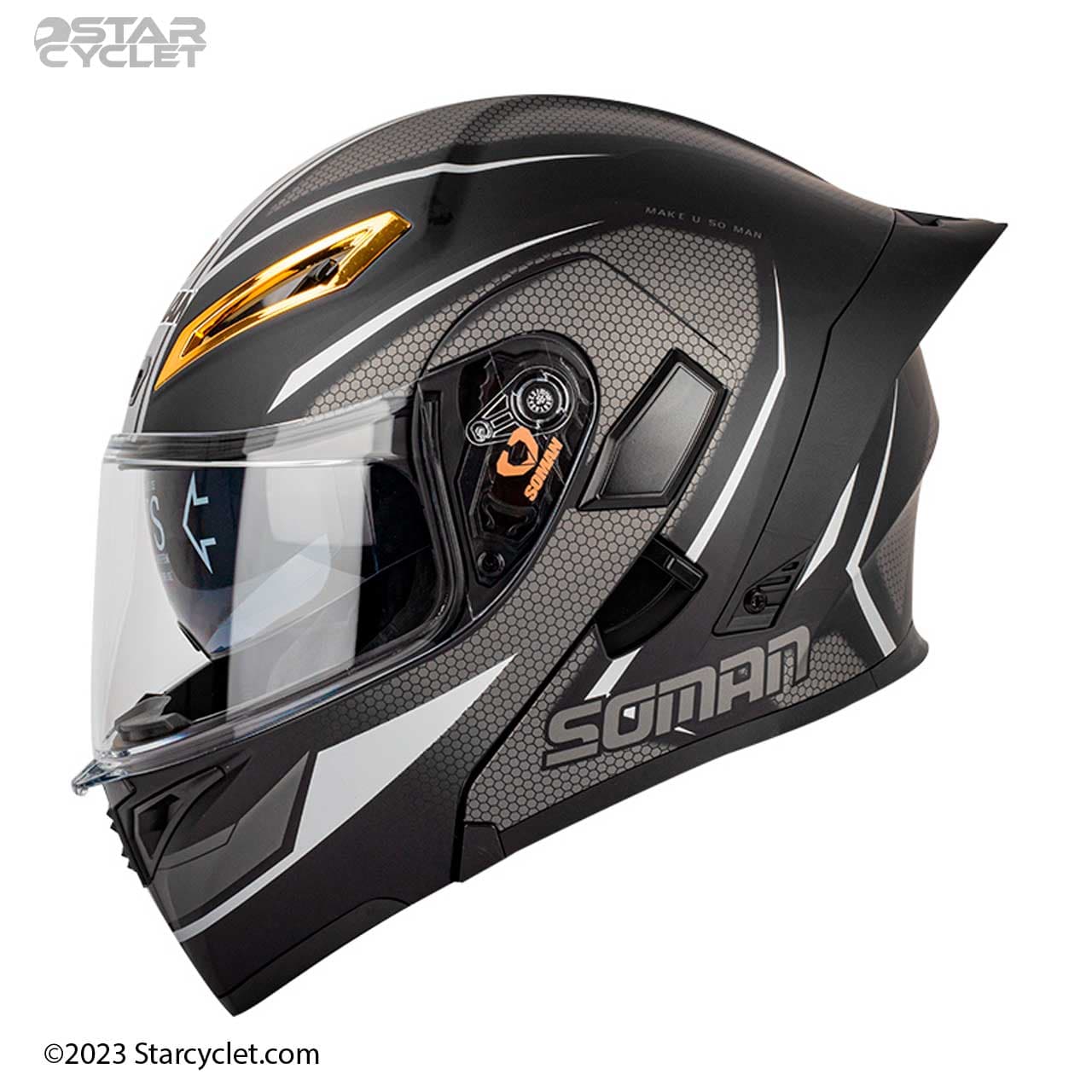 کلاه کاسکت فک متحرک سومان مدل 955 BLACK-GRAY-TRAJECTORI