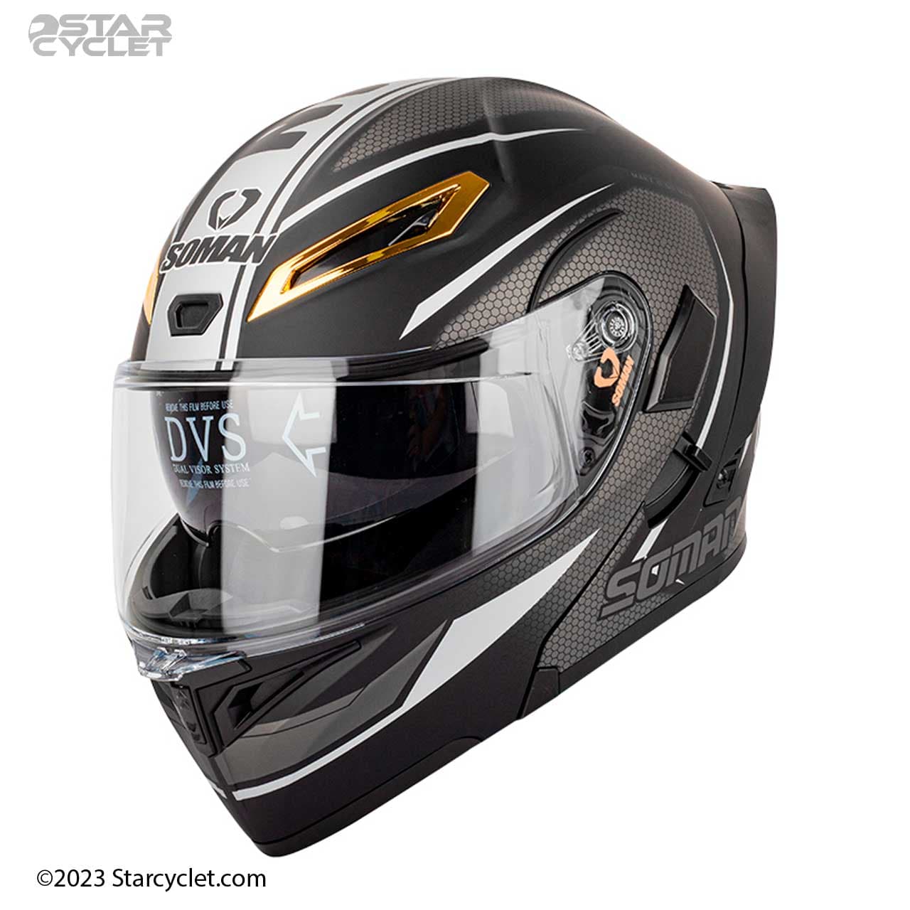 کلاه کاسکت فک متحرک سومان مدل 955 BLACK-GRAY-TRAJECTORI — تصویر ۳