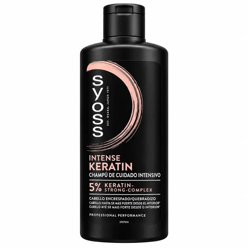 شامپو تقویت کننده و ترمیم کننده مو سایوس مدل Intense Keratin سازگار با موهای کراتین شده و نازک حجم 440 میلی لیتر