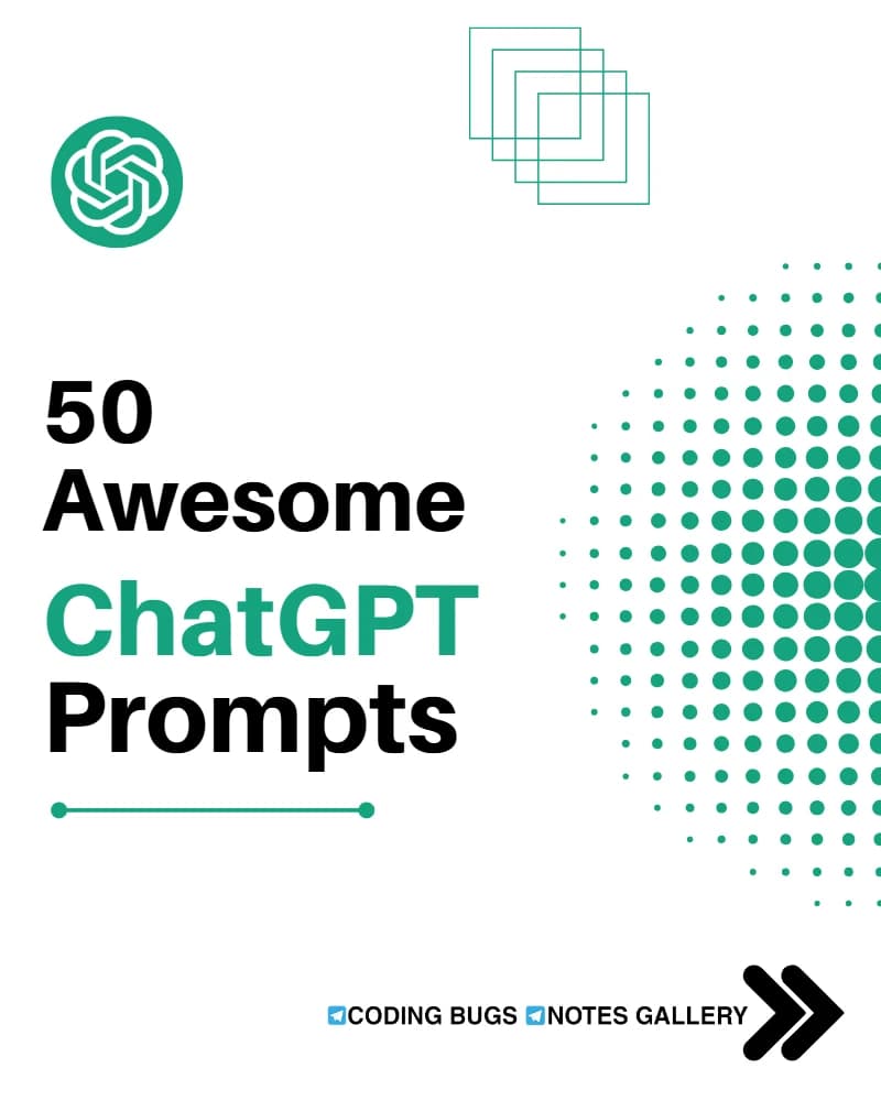 کتاب 50 Awesome ChatGPT Prompts (۵۰ پرامپت فوقالعاده برای ChatGPT) نسخه انگلیسی PDF