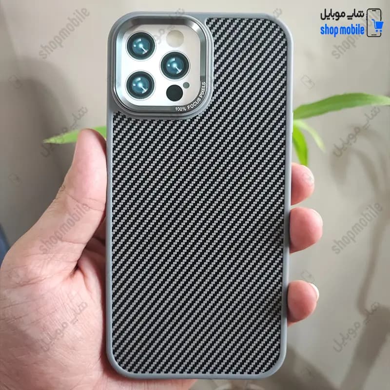 قاب گوشی آیفون 13 پرو مکس (کاور اورجینال Fashion Case طرح پیکسلی رنگ مشکی و طوسی)