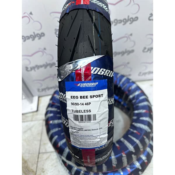 لاستیک موتورسیکلت یورو گریپ هند سایز 14-90/90 — تصویر ۳
