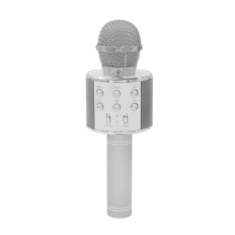 میکروفون اسپیکر دار مدل ws 858 نقره ای کد M24125 — تصویر ۳