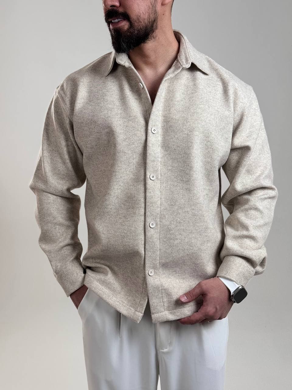 پیراهن ضخیم فوتر برند ZARA کرم کد JA155C