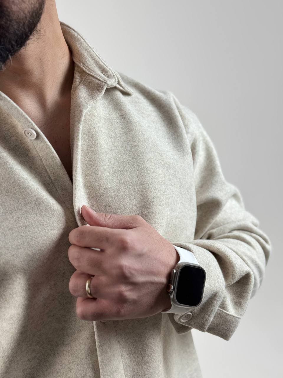 پیراهن ضخیم فوتر برند ZARA کرم کد JA155C — تصویر ۳