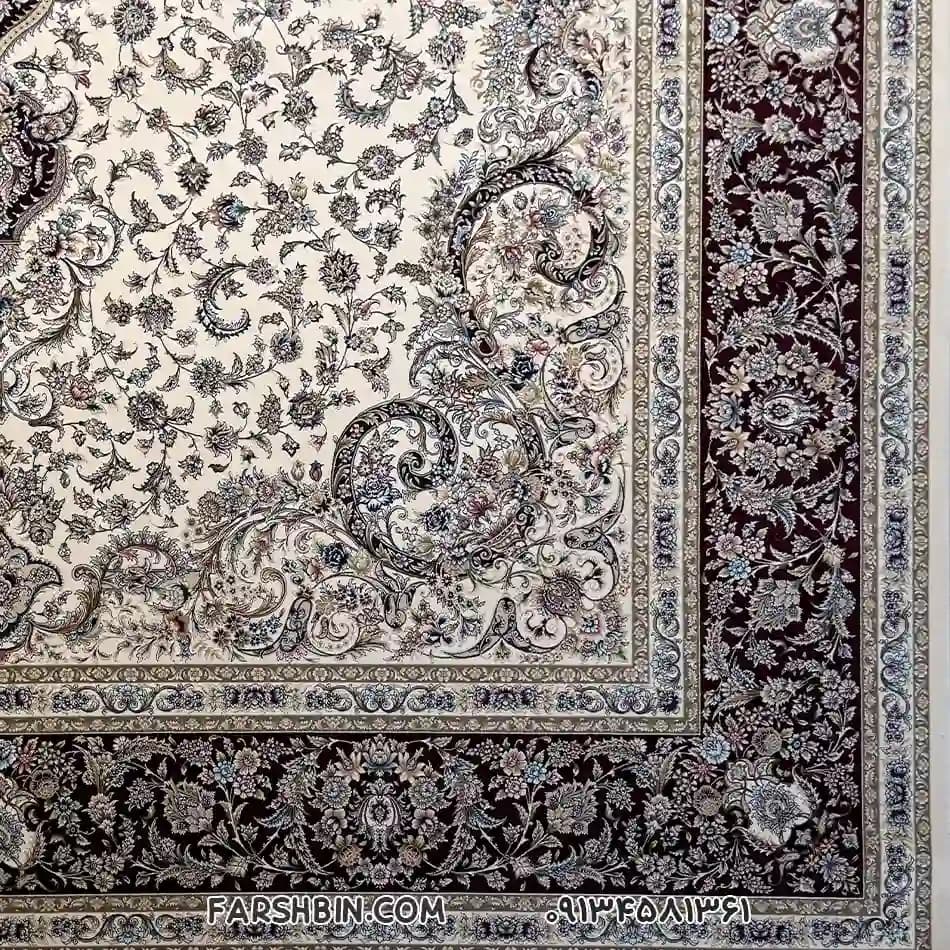 فرش طرح دستبافت گونه سرمه ای 1500 شانه کد 753 — تصویر ۲