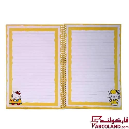دفتر خط دار سیمی 40 برگ حاشیه دار جلد مقوایی مدل فانتزی دخترانه (فنری مشق) — تصویر ۷