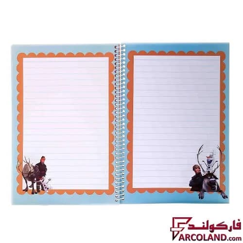 دفتر خط دار سیمی 100 برگ حاشیه دار جلد طلقی مدل فانتزی دخترانه (فنری مشق) — تصویر ۴