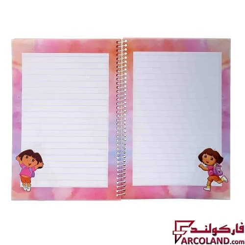دفتر خط دار سیمی 80 برگ حاشیه دار جلد طلقی مدل فانتزی دخترانه (فنری مشق) — تصویر ۳
