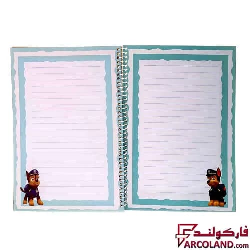 دفتر خط دار سیمی 100 برگ حاشیه دار جلد طلقی مدل فانتزی پسرانه (فنری مشق) — تصویر ۲