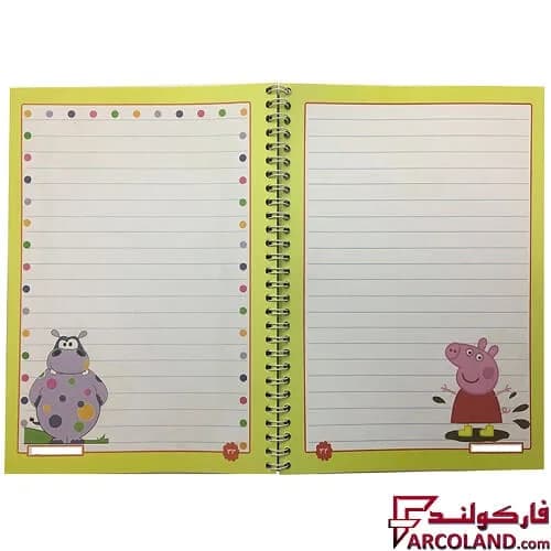 دفتر خط دار سیمی 40 برگ حاشیه دار جلد مقوایی مدل فانتزی پسرانه (فنری مشق) — تصویر ۳