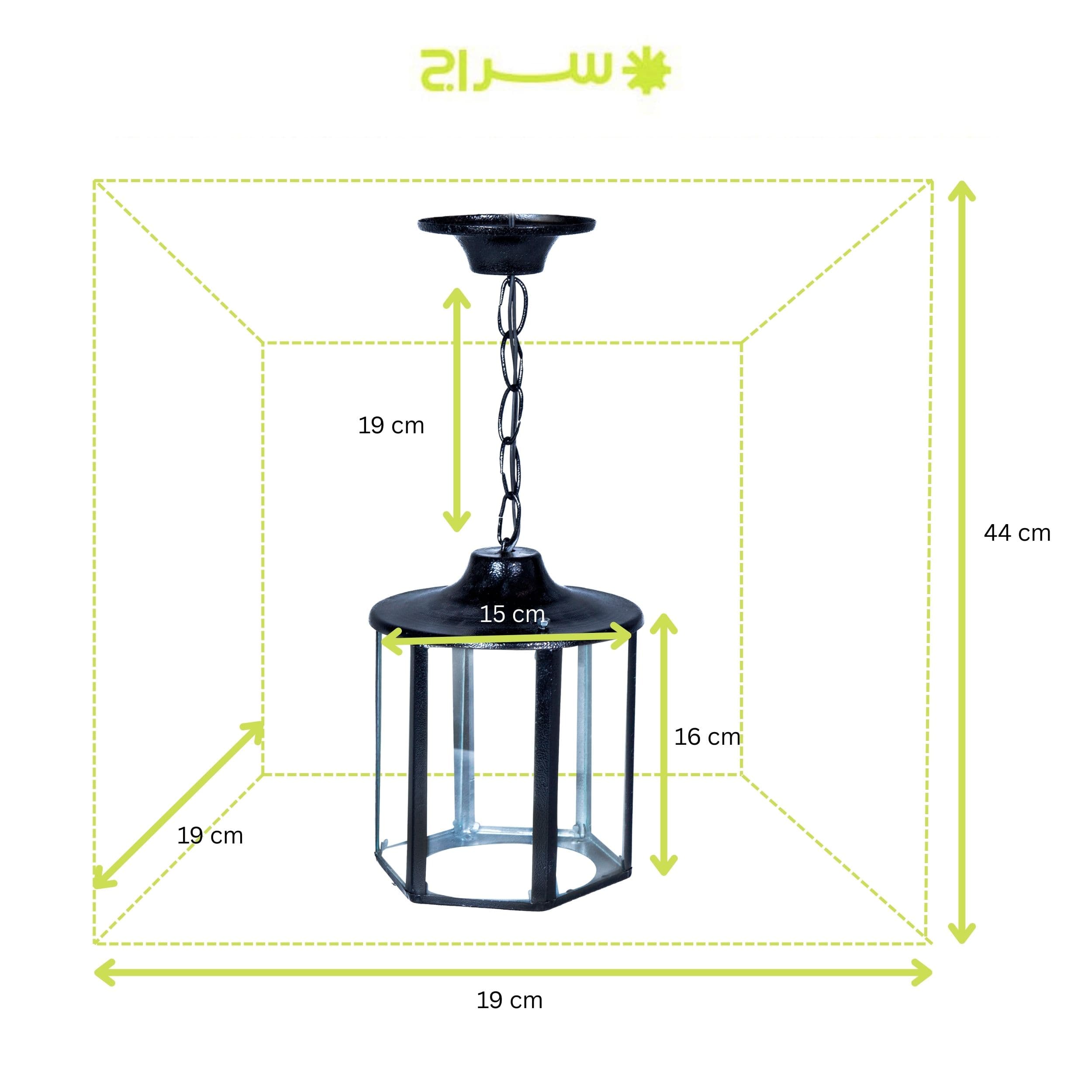چراغ آویز حیاطی و پارکی فلزی مدل C-1TB