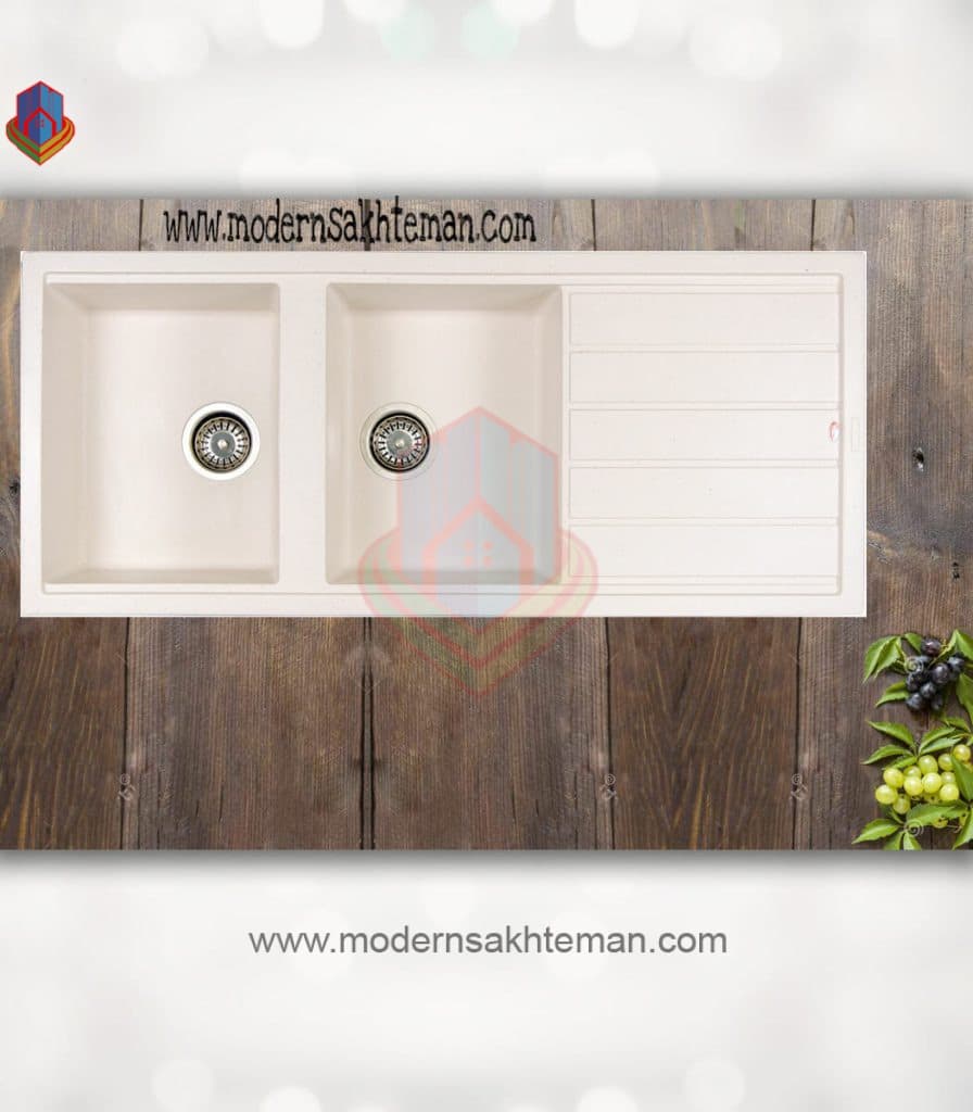 سینک گرانیتی دو لگن شاین کد 526 — تصویر ۸