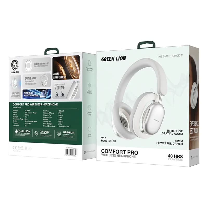 هدفون بیسیم گرین لاین مدل Comfort Pro (نقره ای) — تصویر ۲
