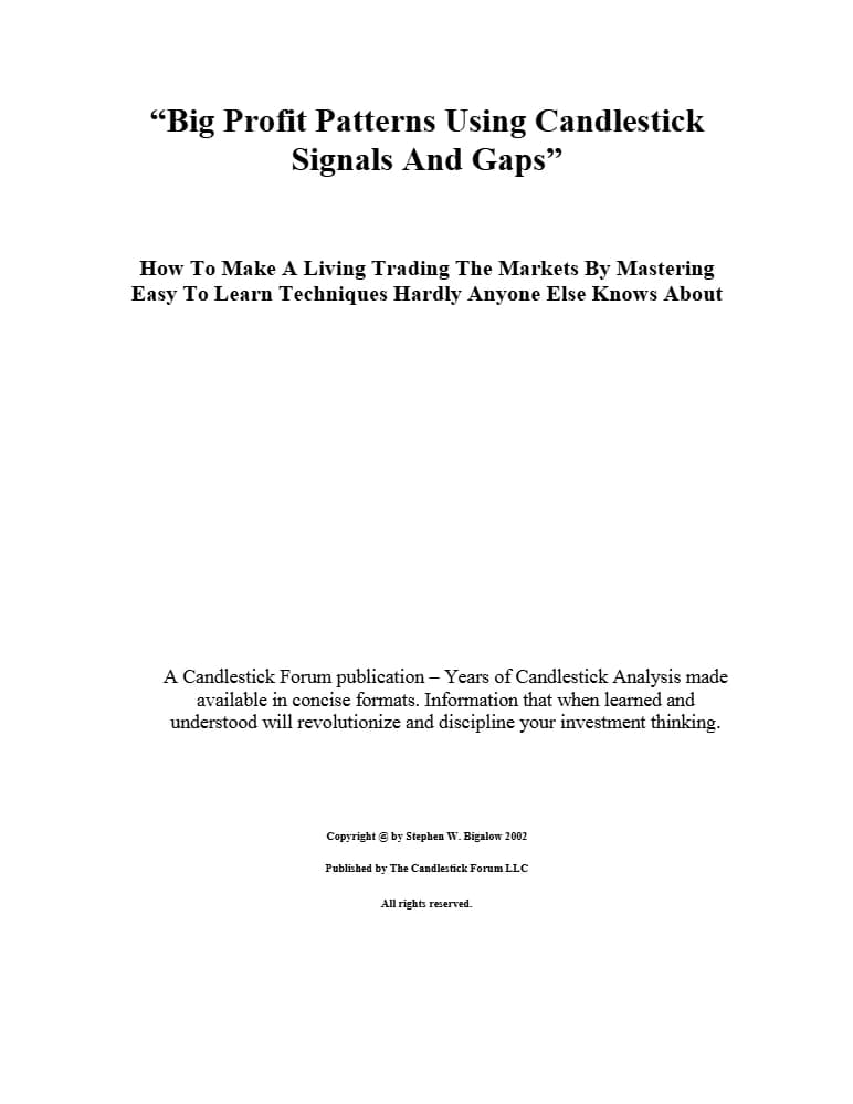 کتاب الگوهای سود بزرگ با استفاده از سیگنال های کندل استیک و گپ ها (Big Profit Patterns Using Candlestick Signals and Gaps) نسخه انگلیسی PDF | استیون دابلیو. بیگیلو