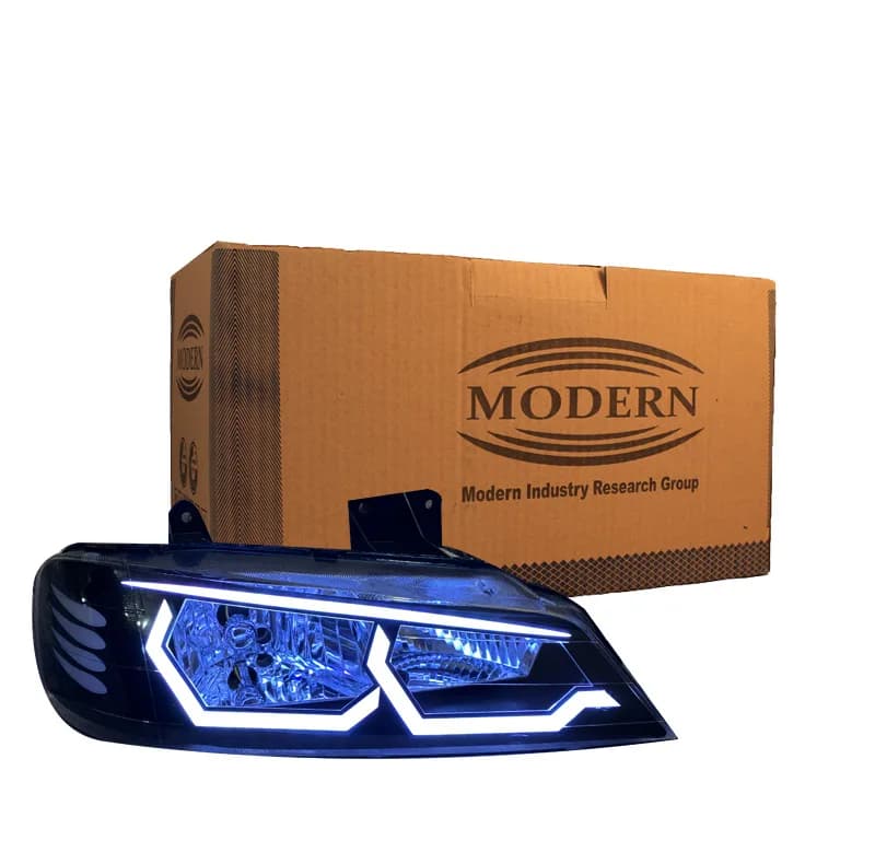 چراغ جلو خودرو گروه پژوهش صنعت مدرن مدل BMW-W مناسب برای پژو پارس بسته دو عددی — تصویر ۲