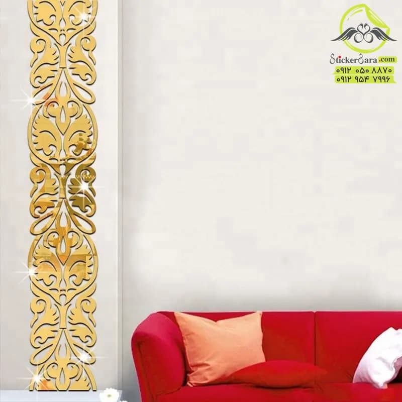 آینه ستونی گل تزئینی اسلیمی — تصویر ۴