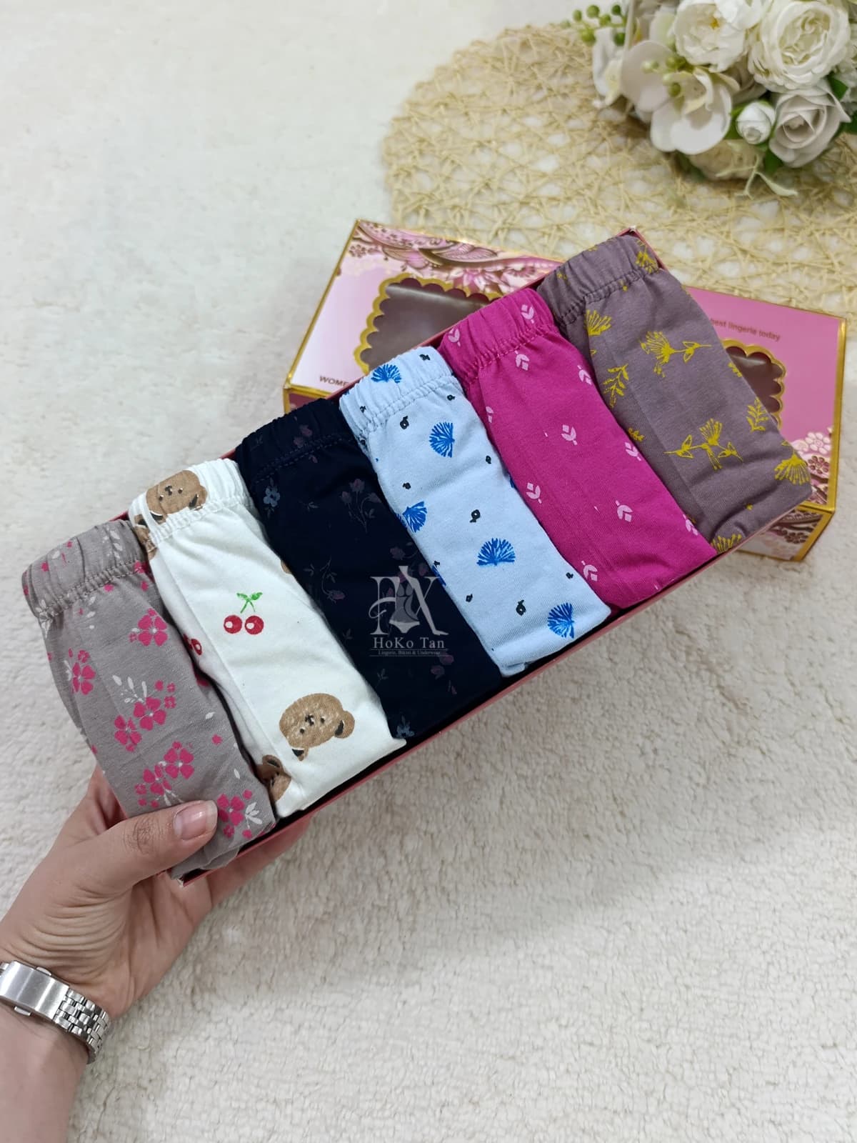 پک شورت زنانه لیفه ای 6 عددی نخ پنبه لارج کد 127