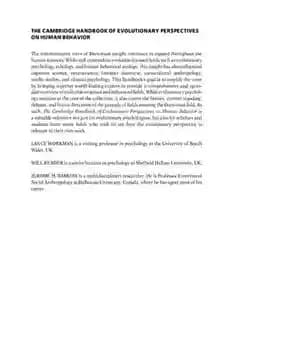دانلود کتاب The Cambridge Handbook of Evolutionary Perspectives on Human Behavior – کتاب کمبریج دیدگاه های تکاملی در مورد رفتار…