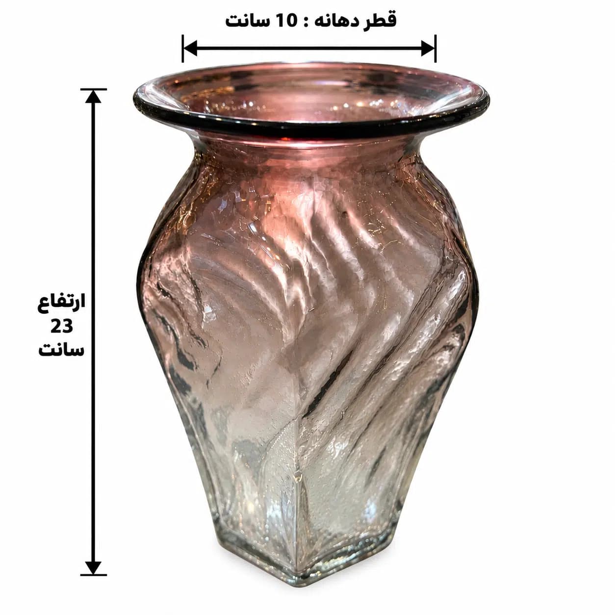 گلدان شیشه ای دکوراتیو مدل شمشاد — تصویر ۳