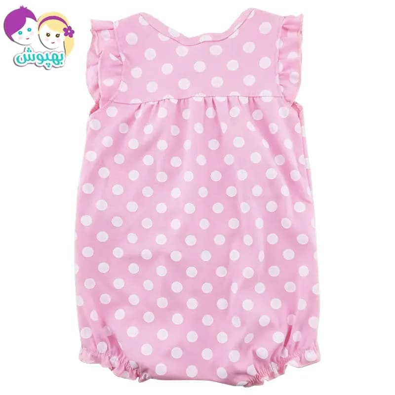 رامپر دخترانه طرح رنگین کمان نخی آستین کوتاه Baby gap — تصویر ۳