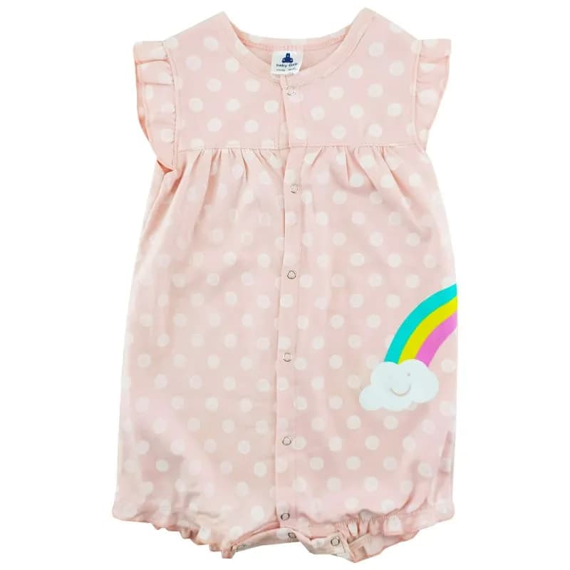 سرهم دخترانه (رامپر) نخی آستین کوتاه رنگین کمان Baby gap