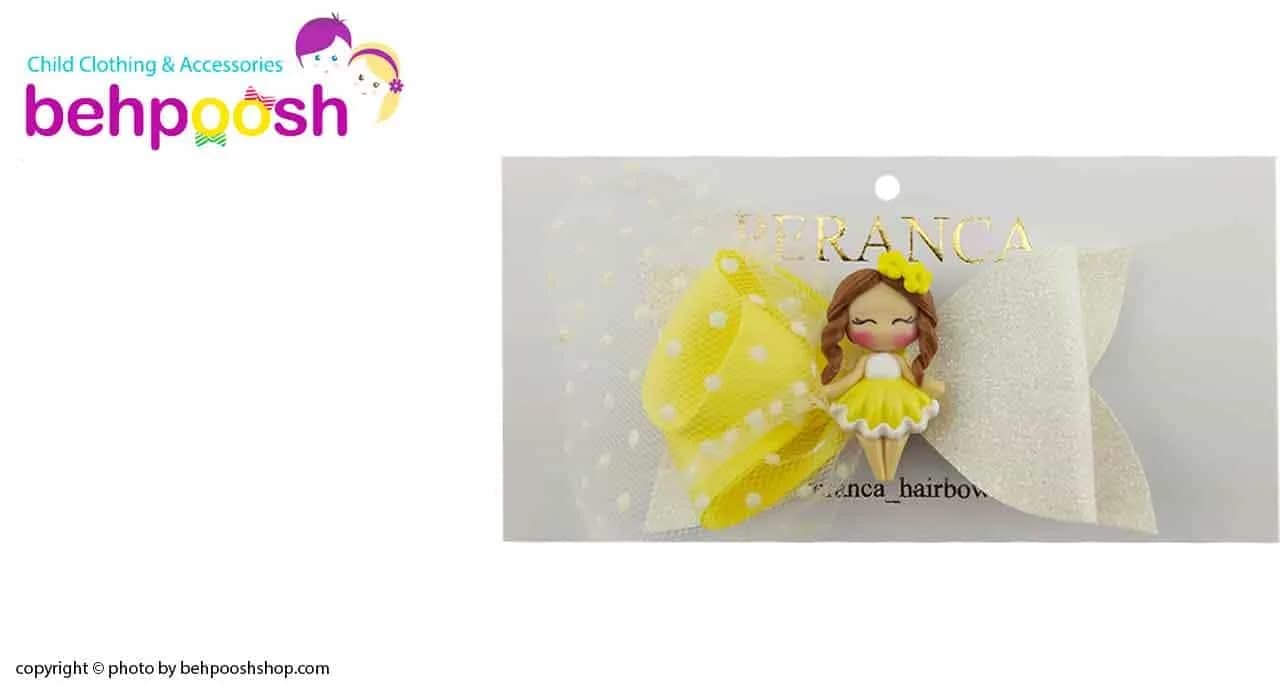 گیره تکی توری دخترانه طرح عروسکی Perance hairbows — تصویر ۵
