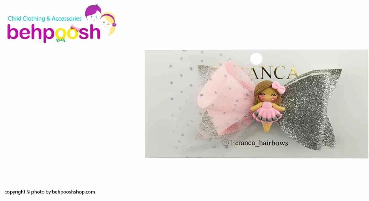 گیره تکی توری دخترانه طرح عروسکی Perance hairbows — تصویر ۳