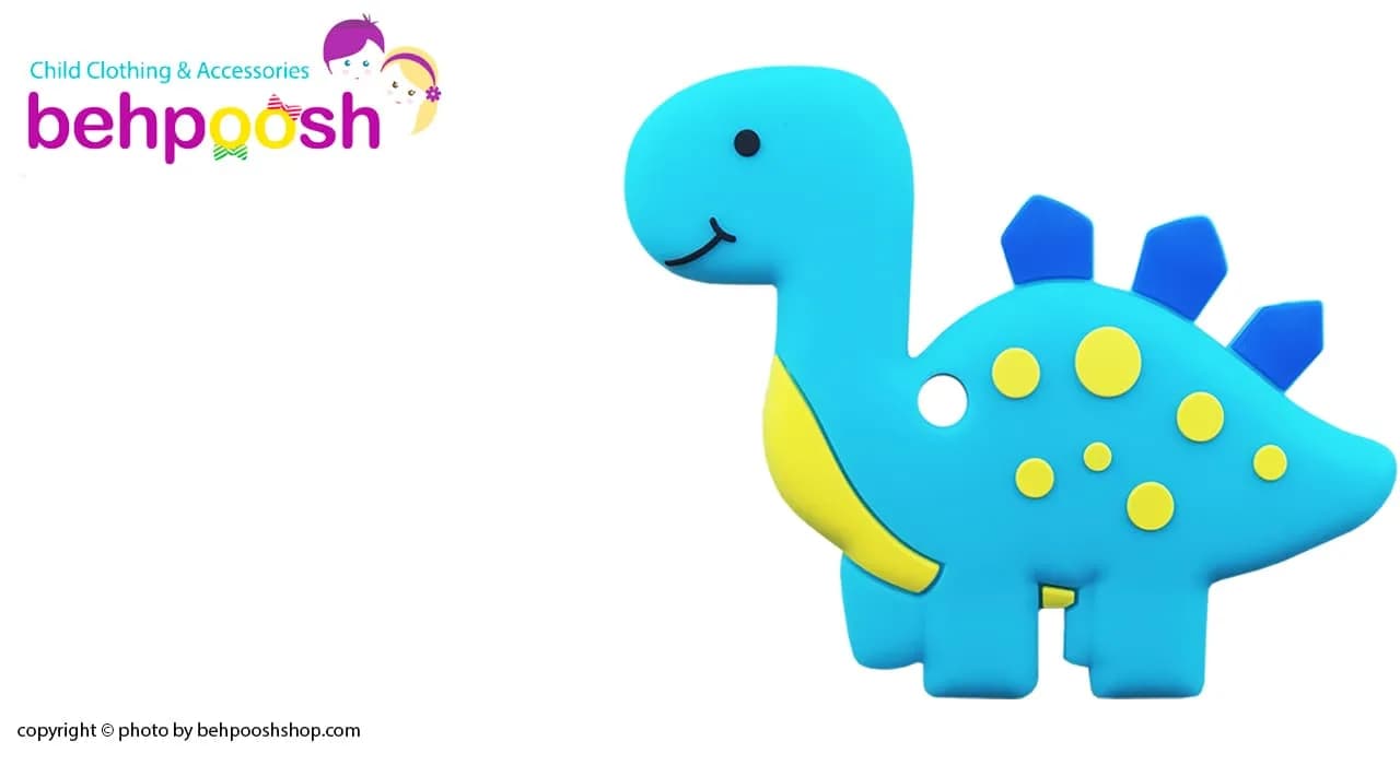 دندان گیر دستگیره دار دایناسور خالدار baby toys — تصویر ۵