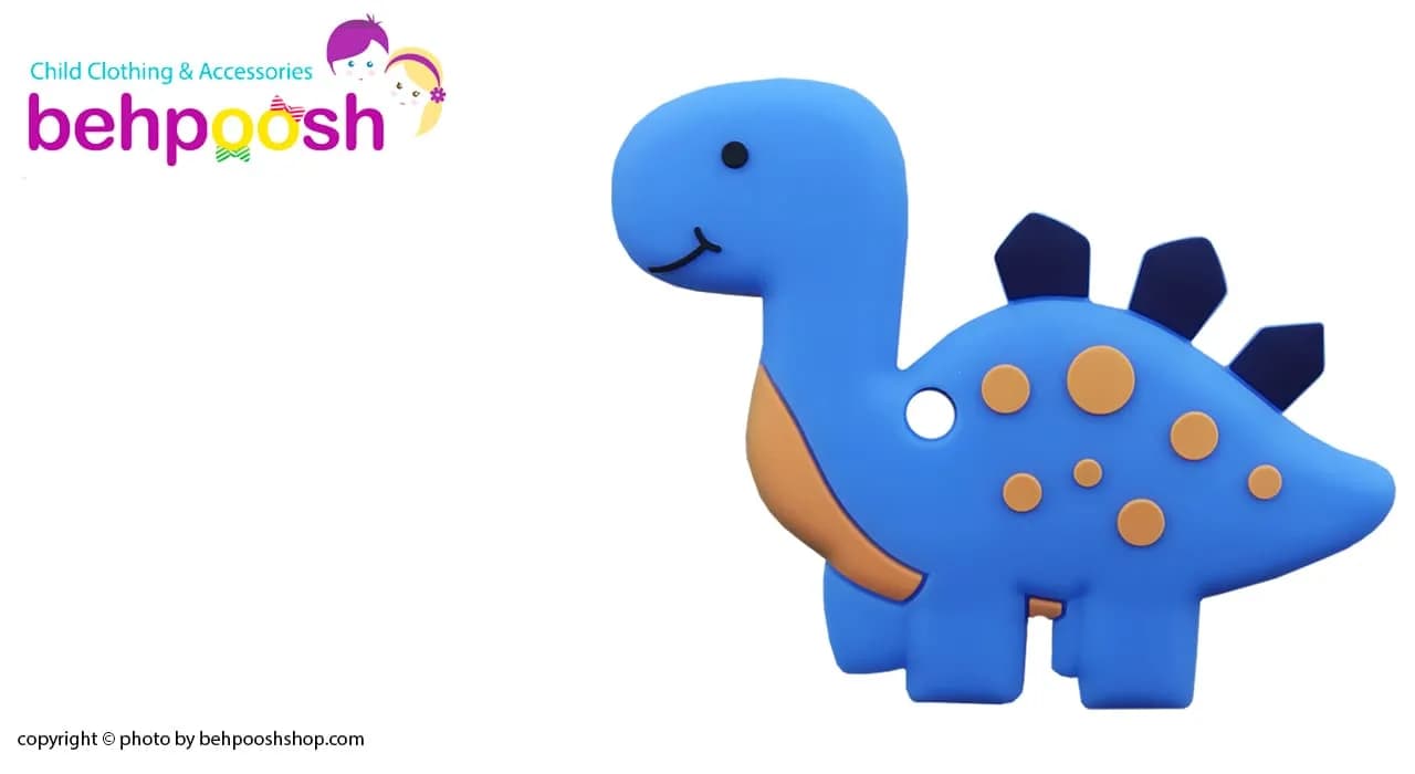 دندان گیر دستگیره دار دایناسور خالدار baby toys — تصویر ۲