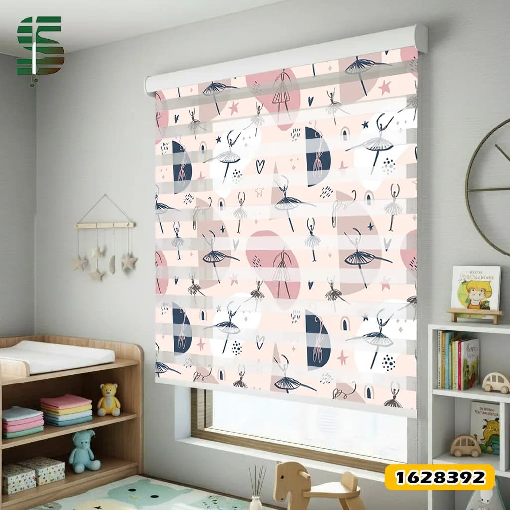 پرده زبرا کودک کد 1628392طرح بالرین