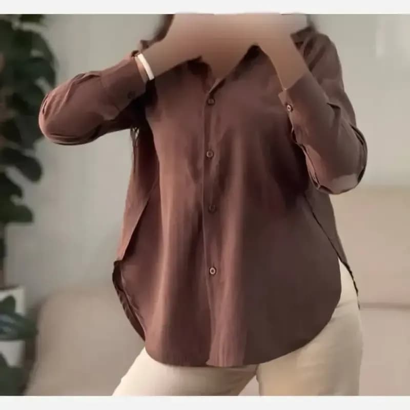 شومیز زنانه مدل گندم پارچه مودال سیلک ترک فری سایز — تصویر ۲