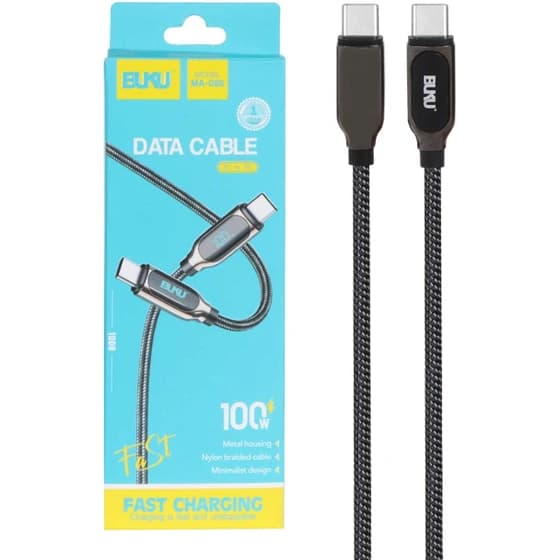 کابل شارژ فست BUKU Type-C To Type-C مدل MA-085 100W – مشکی – MMS — تصویر ۴