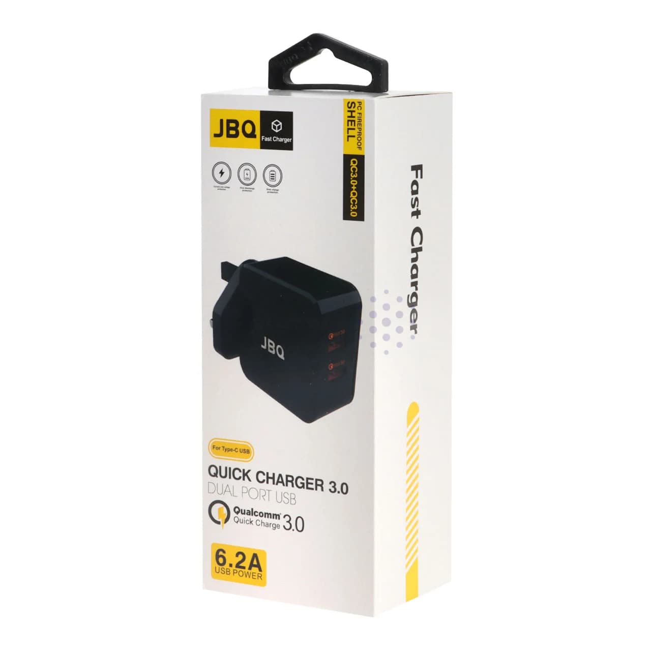 شارژر دیواری فست دو پورت JBQ مدل HC-12F2 30W همراه با کابل Type-C – مشکی (گارانتی یکساله رصاصی) — تصویر ۸