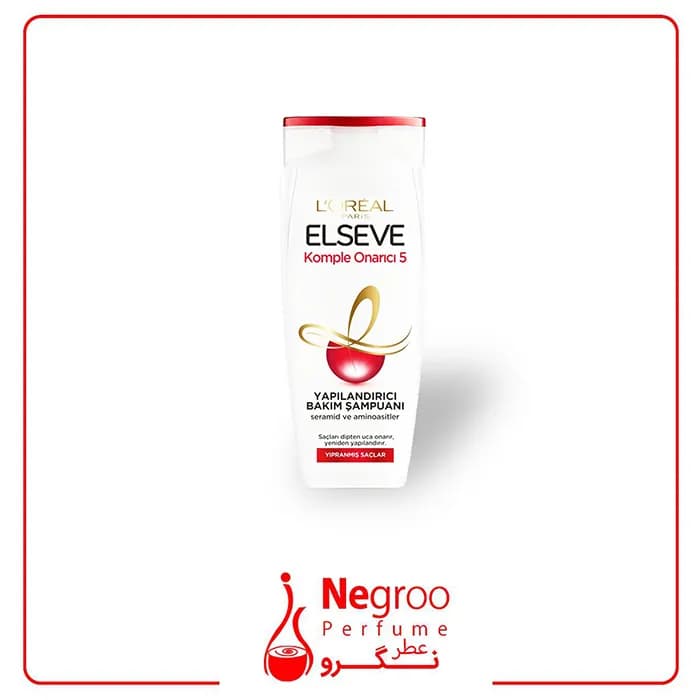 شامپو LOREAL سری ELSEVE تقویت کننده مو مدل 2KOMPLE ONARICI 5در1 حجم 360 میل/اورجینال