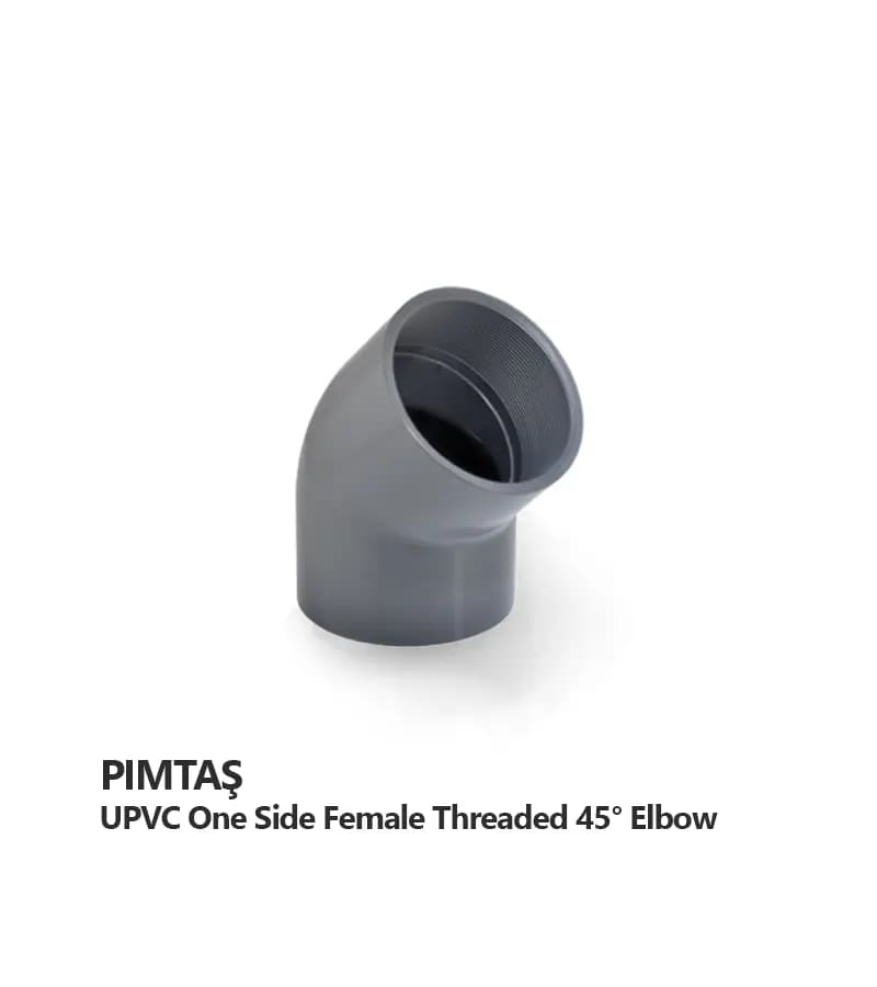 زانو یکسر دنده 45 درجه UPVC پیمتاش (PIMTAS) ترکیه