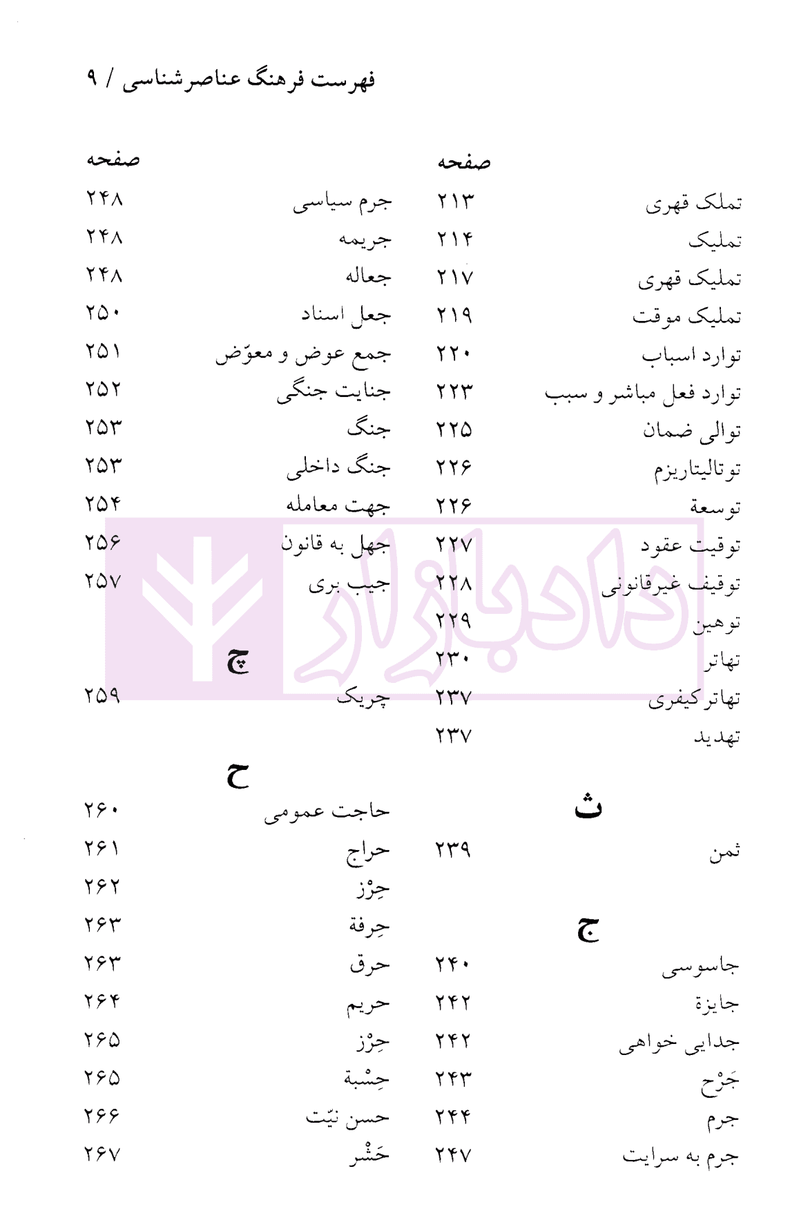 فرهنگ عناصر شناسی (حقوق مدنی-حقوق جزا) | دکتر لنگرودی — تصویر ۶