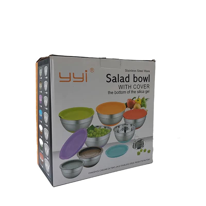 لگن ۵ پارچه استیل ساده درب دار – یونیک — تصویر ۲
