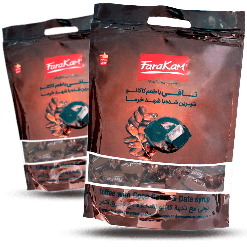 تافی کاکائو شیرین شده با شهد خرما 1000 گرمی فراکام