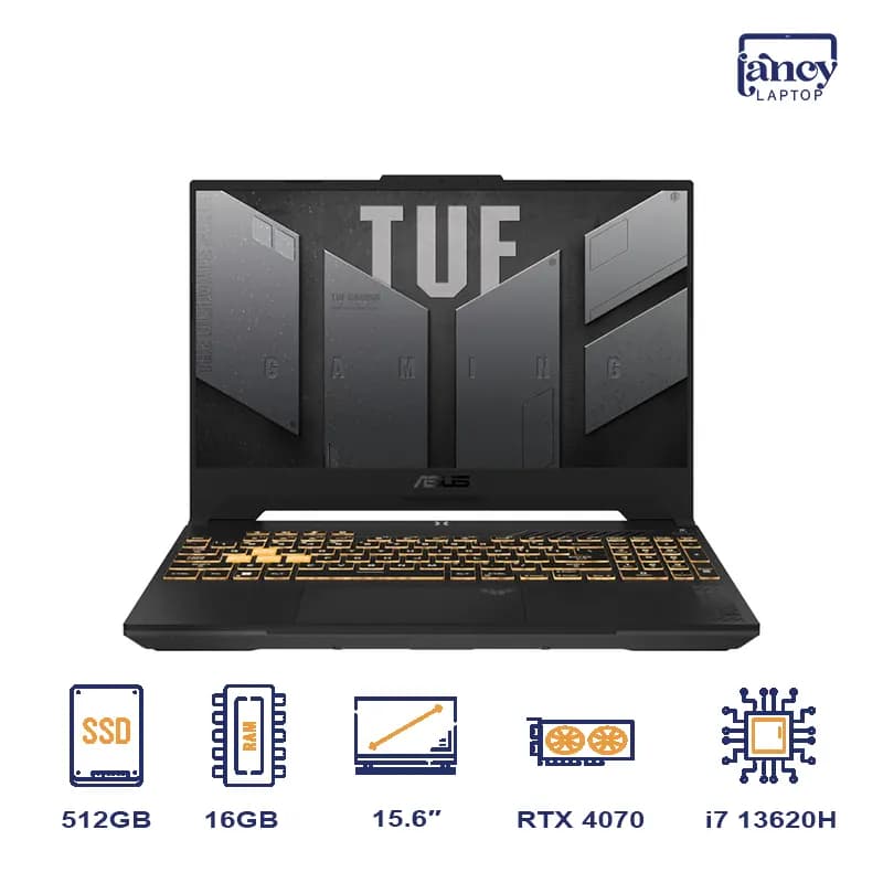 لپ تاپ استوک 15.6 اینچی ایسوس TUF Gaming F15 FX507VI Core i7-13620H 16GB 512GB SSD RTX 4070 8GB 144Hz
