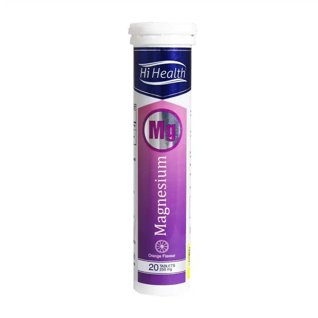 قرص جوشان منیزیم 250 میلی گرم های هلث 20 عدد (Hi Health Magnesium)