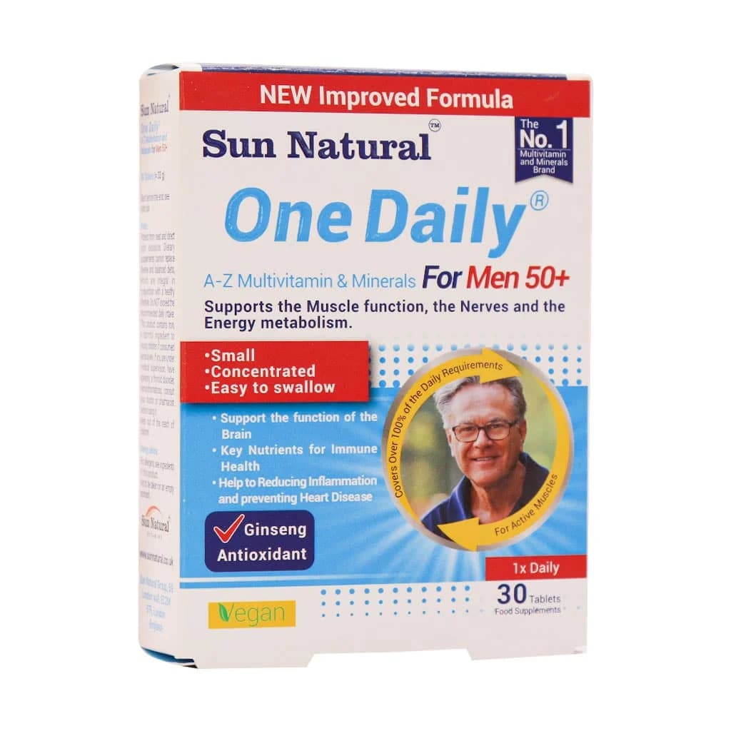 قرص مولتی ویتامین و مینرال وان دیلی آقایان بالای 50 سال سان نچرال 30 عدد (Sun natural One Daily Multi Vitamin For Men Up 50 Years)