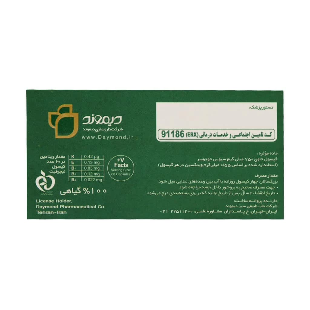 کپسول نیچرفیت دیموند 60 عدد (Daymond Pharmaceutical Nature Fit) — تصویر ۴