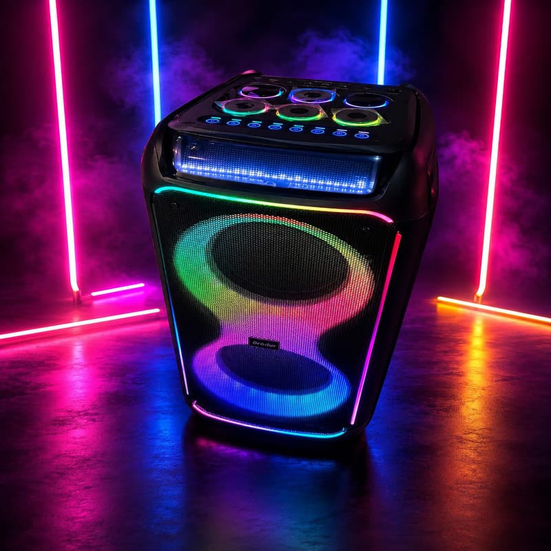 اسپیکر بلوتوثی قابل حمل برودو مدل KARAOKE BOX — تصویر ۴