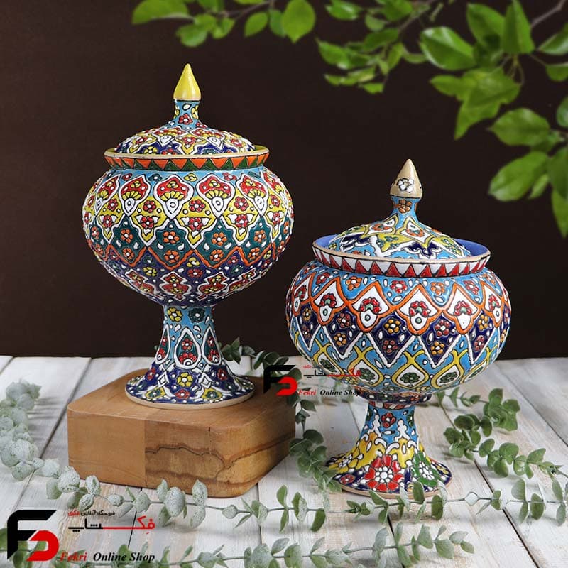شکلات خوری تک پایه متوسط میناکاری سفال