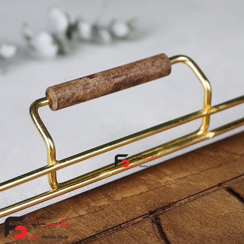 سینی چوبی فریم طلایی مستطیل کد 461 — تصویر ۳